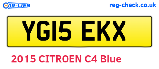 YG15EKX are the vehicle registration plates.