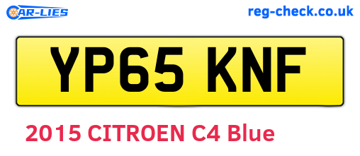 YP65KNF are the vehicle registration plates.