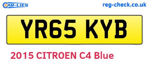 YR65KYB are the vehicle registration plates.