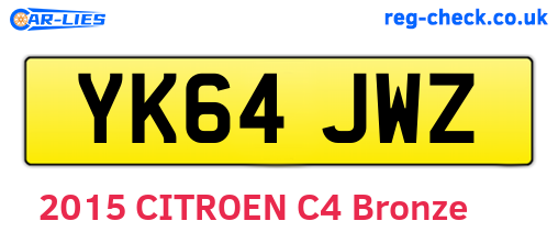 YK64JWZ are the vehicle registration plates.