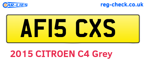 AF15CXS are the vehicle registration plates.