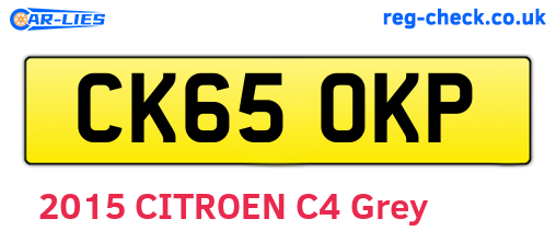 CK65OKP are the vehicle registration plates.