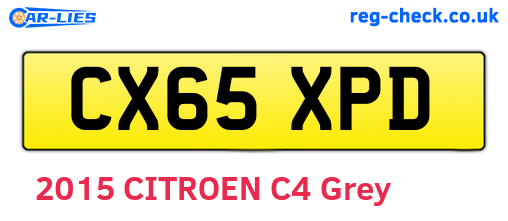 CX65XPD are the vehicle registration plates.