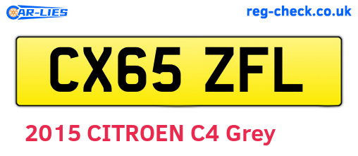 CX65ZFL are the vehicle registration plates.