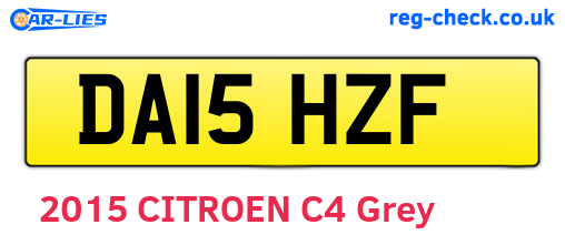 DA15HZF are the vehicle registration plates.