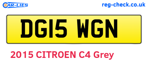 DG15WGN are the vehicle registration plates.