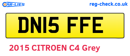 DN15FFE are the vehicle registration plates.