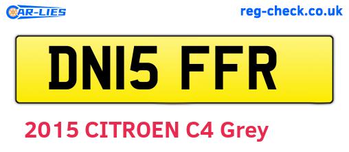 DN15FFR are the vehicle registration plates.