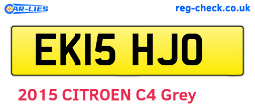 EK15HJO are the vehicle registration plates.