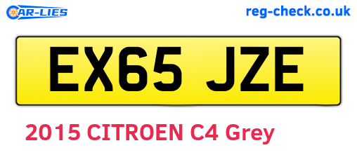 EX65JZE are the vehicle registration plates.