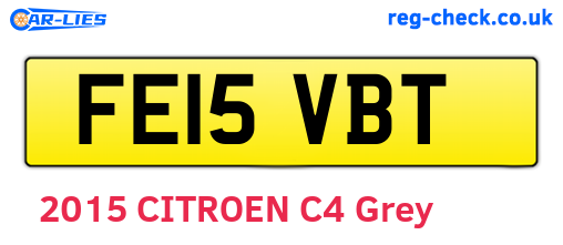 FE15VBT are the vehicle registration plates.