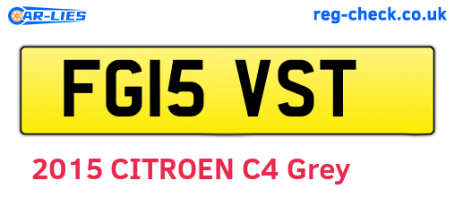 FG15VST are the vehicle registration plates.