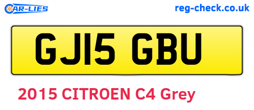 GJ15GBU are the vehicle registration plates.