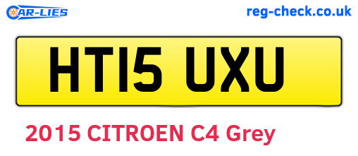 HT15UXU are the vehicle registration plates.