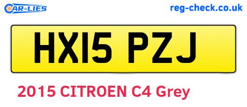 HX15PZJ are the vehicle registration plates.