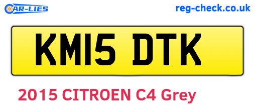 KM15DTK are the vehicle registration plates.