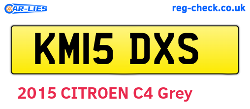KM15DXS are the vehicle registration plates.