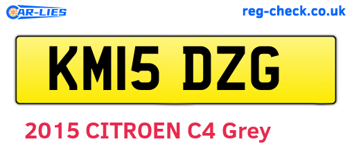 KM15DZG are the vehicle registration plates.