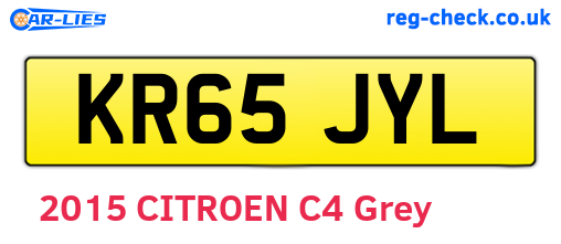 KR65JYL are the vehicle registration plates.