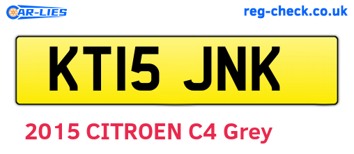 KT15JNK are the vehicle registration plates.