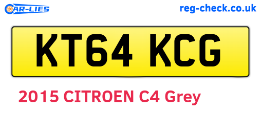 KT64KCG are the vehicle registration plates.
