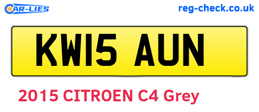 KW15AUN are the vehicle registration plates.