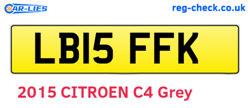 LB15FFK are the vehicle registration plates.