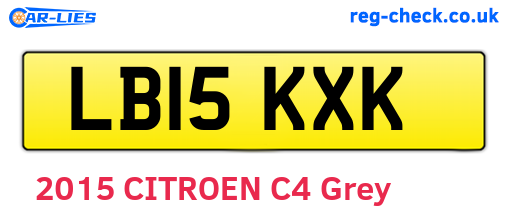 LB15KXK are the vehicle registration plates.