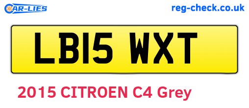 LB15WXT are the vehicle registration plates.