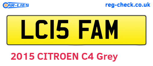 LC15FAM are the vehicle registration plates.