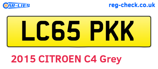 LC65PKK are the vehicle registration plates.