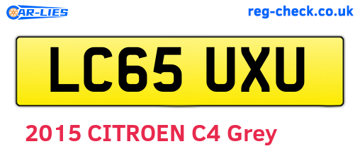 LC65UXU are the vehicle registration plates.