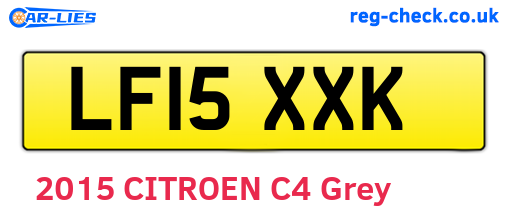LF15XXK are the vehicle registration plates.
