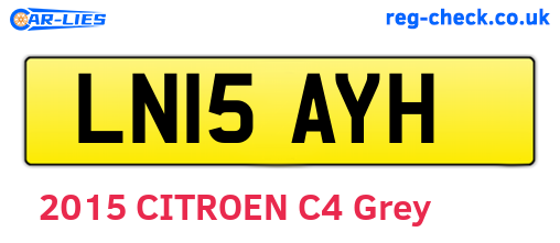 LN15AYH are the vehicle registration plates.