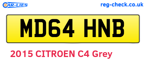 MD64HNB are the vehicle registration plates.