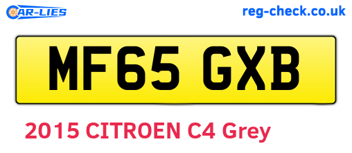 MF65GXB are the vehicle registration plates.