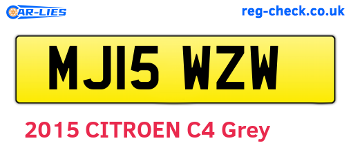 MJ15WZW are the vehicle registration plates.