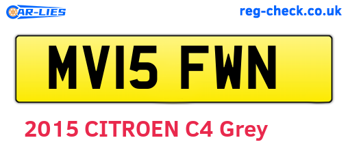 MV15FWN are the vehicle registration plates.