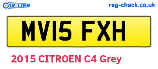 MV15FXH are the vehicle registration plates.