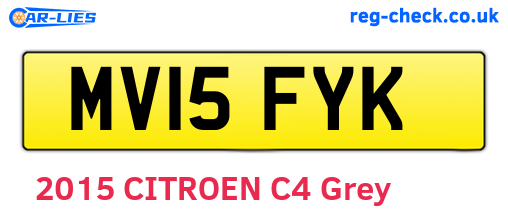 MV15FYK are the vehicle registration plates.
