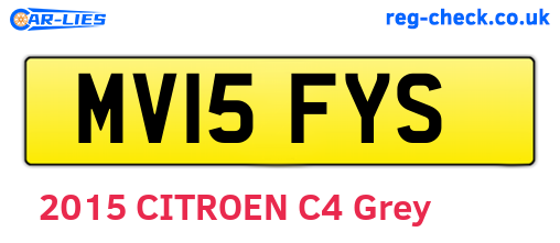 MV15FYS are the vehicle registration plates.