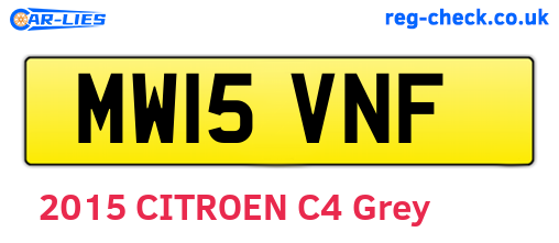 MW15VNF are the vehicle registration plates.