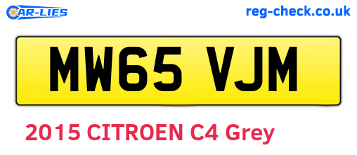 MW65VJM are the vehicle registration plates.