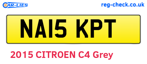 NA15KPT are the vehicle registration plates.