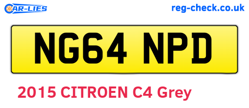 NG64NPD are the vehicle registration plates.