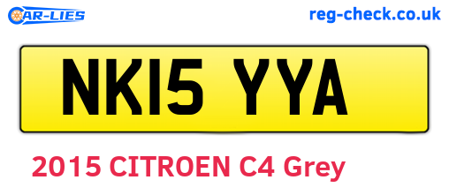 NK15YYA are the vehicle registration plates.