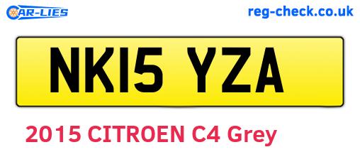 NK15YZA are the vehicle registration plates.