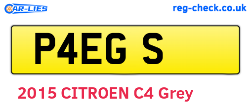 P4EGS are the vehicle registration plates.