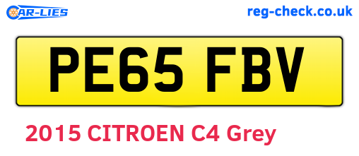 PE65FBV are the vehicle registration plates.