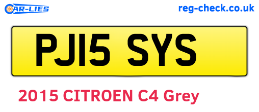 PJ15SYS are the vehicle registration plates.